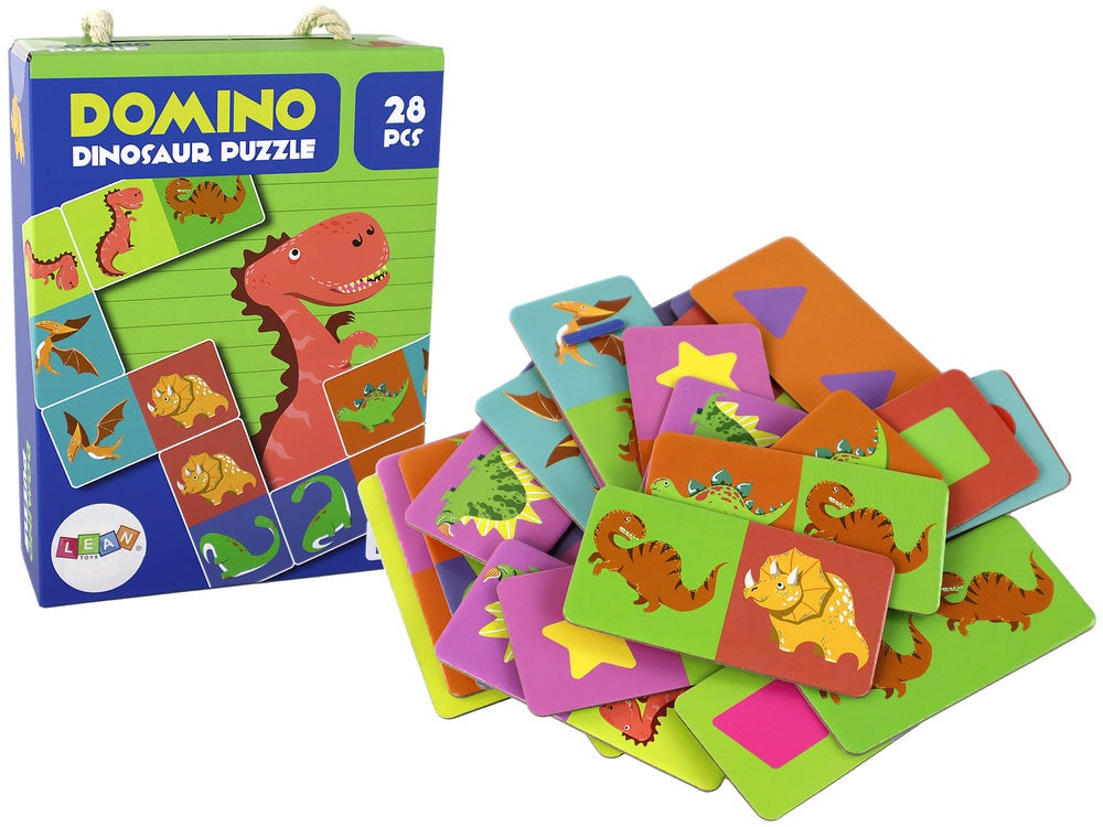 Domino pussel dinosaurier dubbelsidigt 28 bitar 3+ år