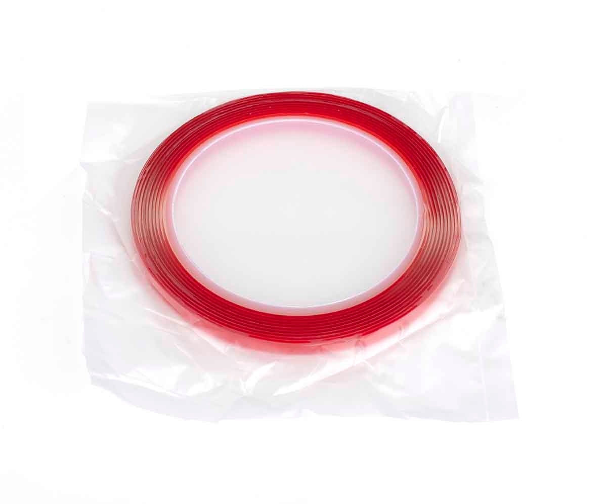 Dubbelhäftande akryltape transparent 6 mm x 3 m för plast och glas