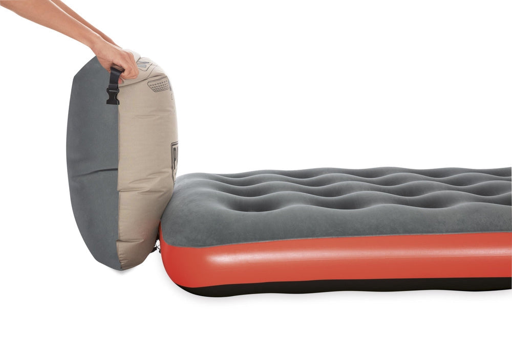 Dubbel luftmadrass 203x152x22 cm med AirCinch-pump och 2-i-1 kudde