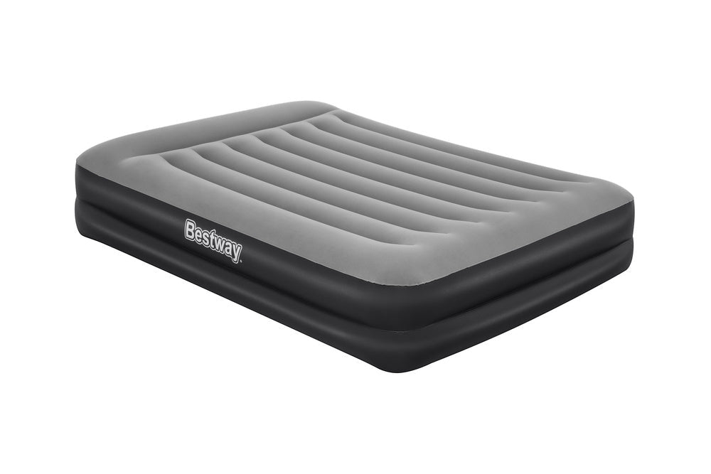 Dubbel luftmadrass 203x152x46 cm med inbyggd 220-240V pump och kudde