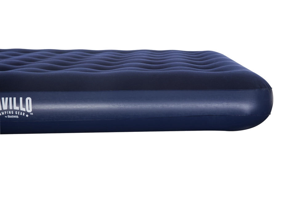 Dubbel luftmadrass 203x183x22 cm PVC med velour, coil-beam