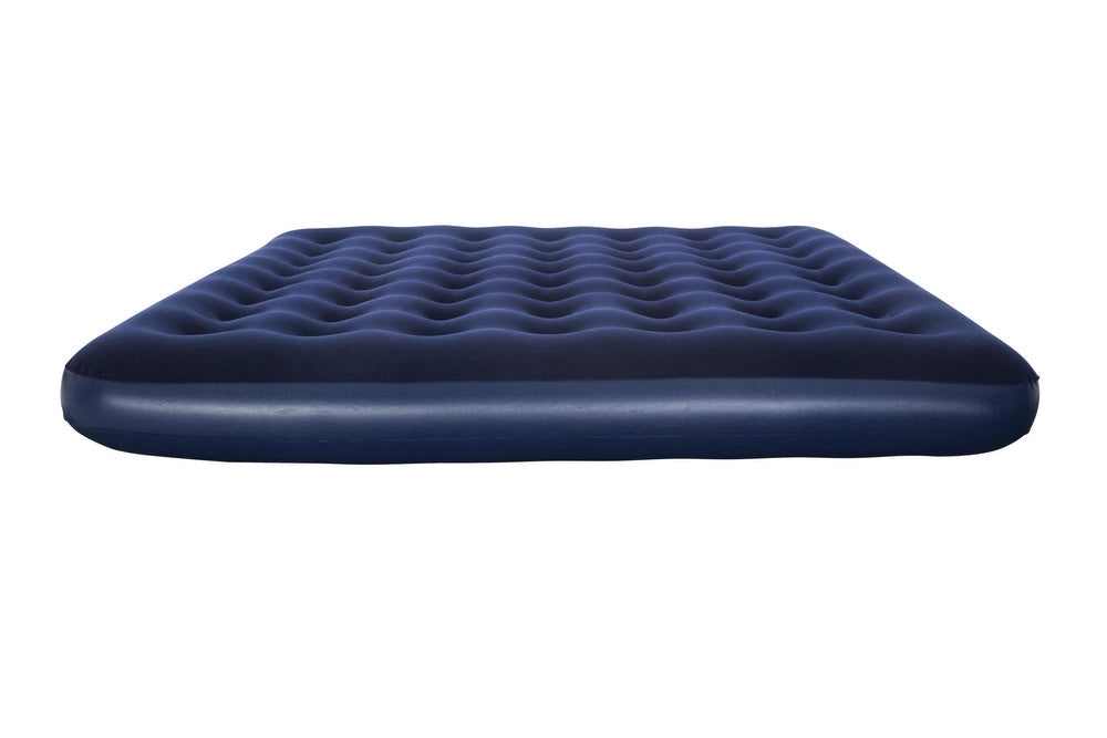 Dubbel luftmadrass 203x183x22 cm PVC med velour, coil-beam