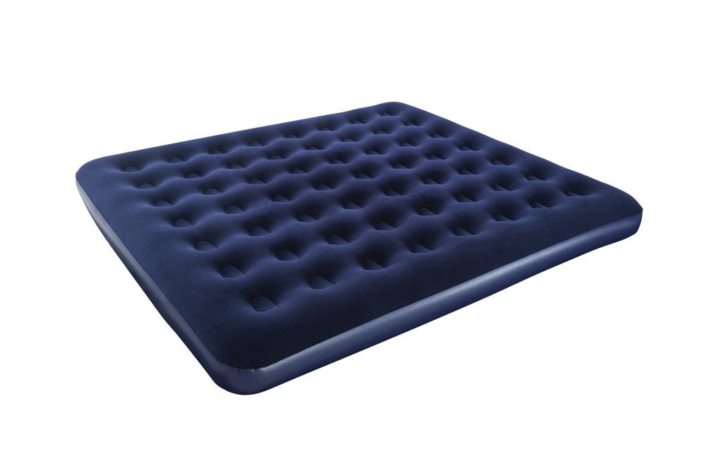 Dubbel luftmadrass 203x183x22 cm PVC med velour, coil-beam
