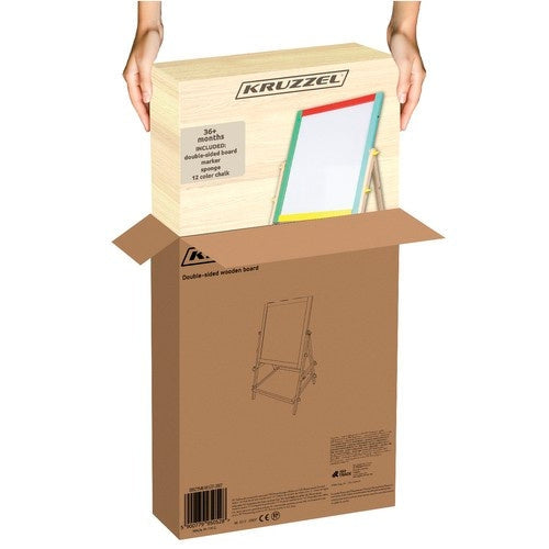 Dubbelsidig magnetisk barnritbräda med krita & whiteboard 65,5 cm