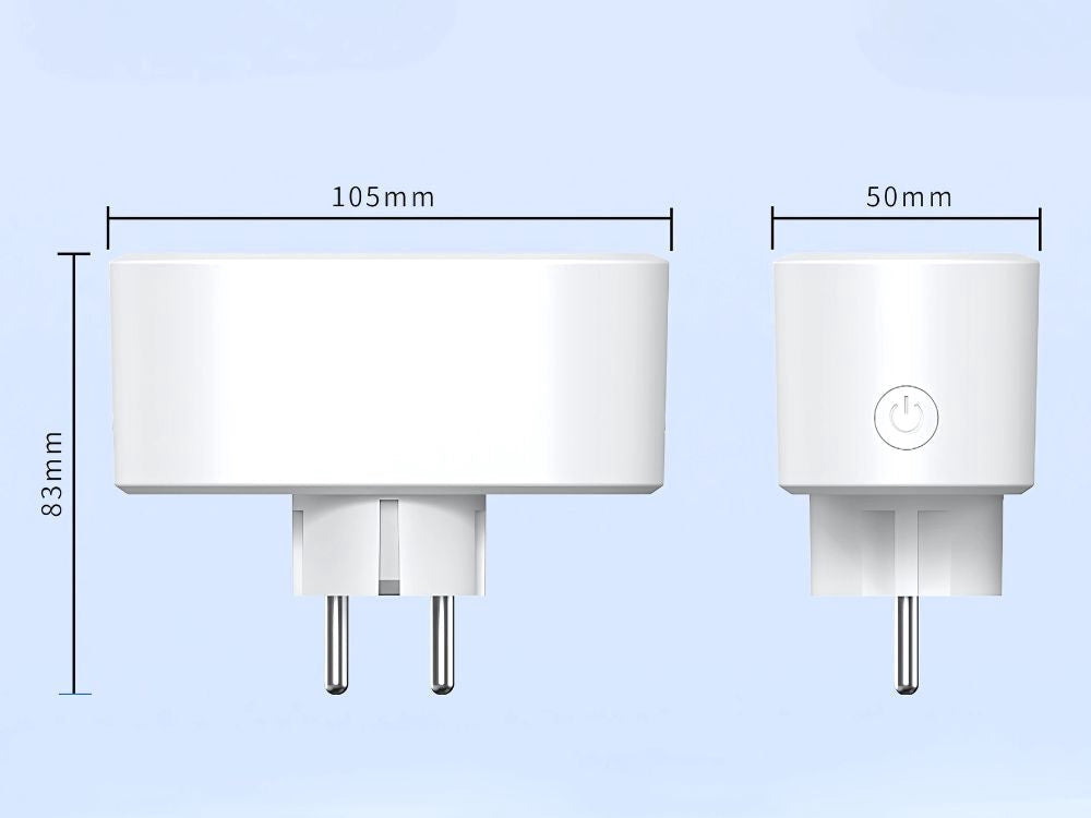 Dubbel vägguttag WiFi smart timer 16A 3120W vit