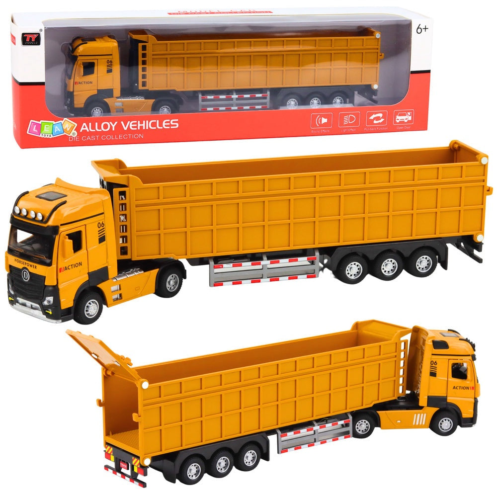Dumpertruck leksaksbil 33 cm med tippflak, ljus & ljud, 3xLR44