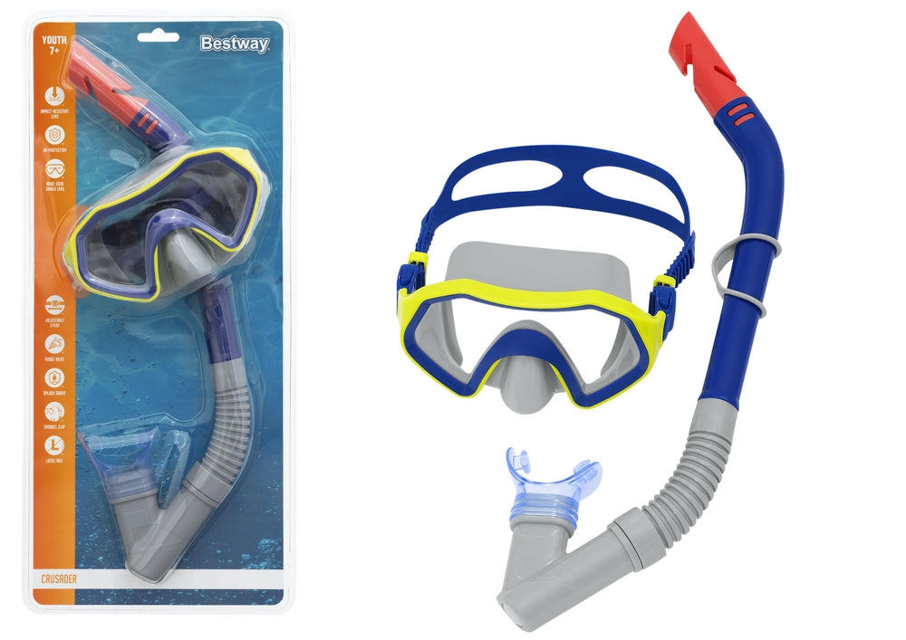 Dykset barn 7+ mask och snorkel UV-skydd anti-inflödesventil latexfri