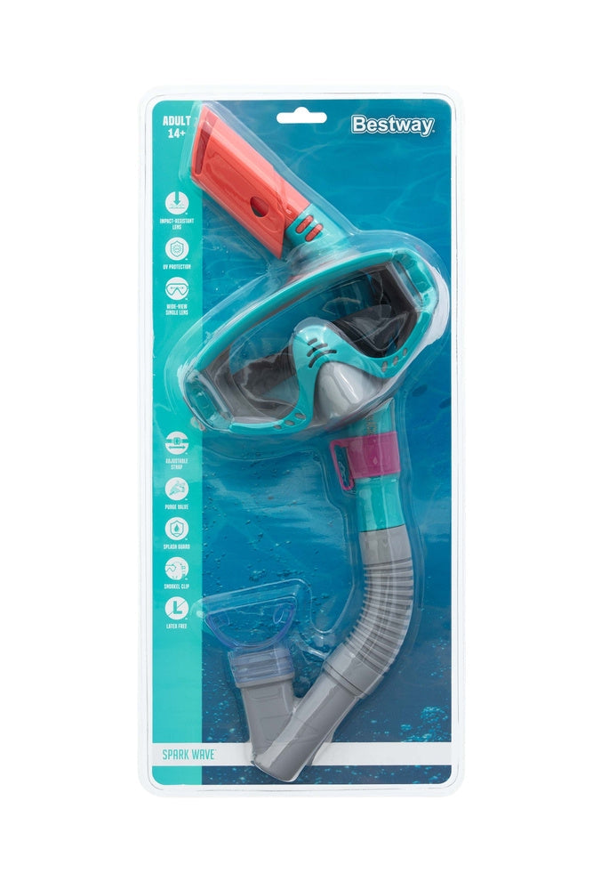 Dykset mask och snorkel för barn 14+ med UV-skydd och justerbart band