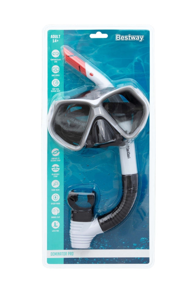 Dykset med snorkel och mask, UV-skydd, latexfri, från 14 år