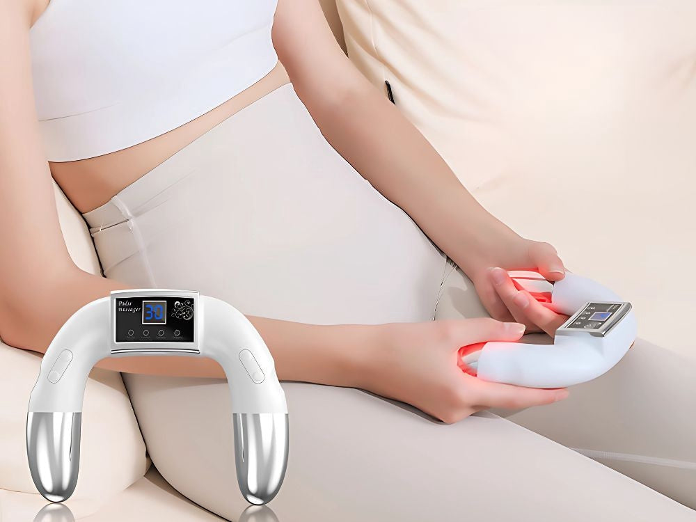 EMS handmassager med värme 7 program 50 nivåer USB 1800 mAh