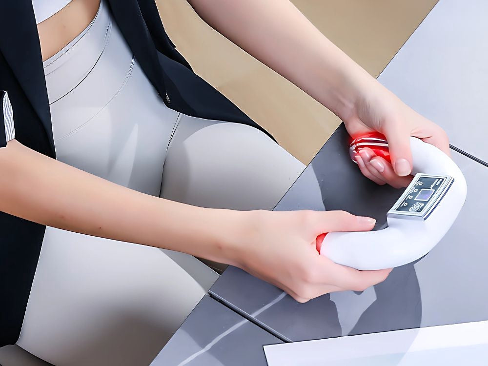 EMS handmassager med värme 7 program 50 nivåer USB 1800 mAh