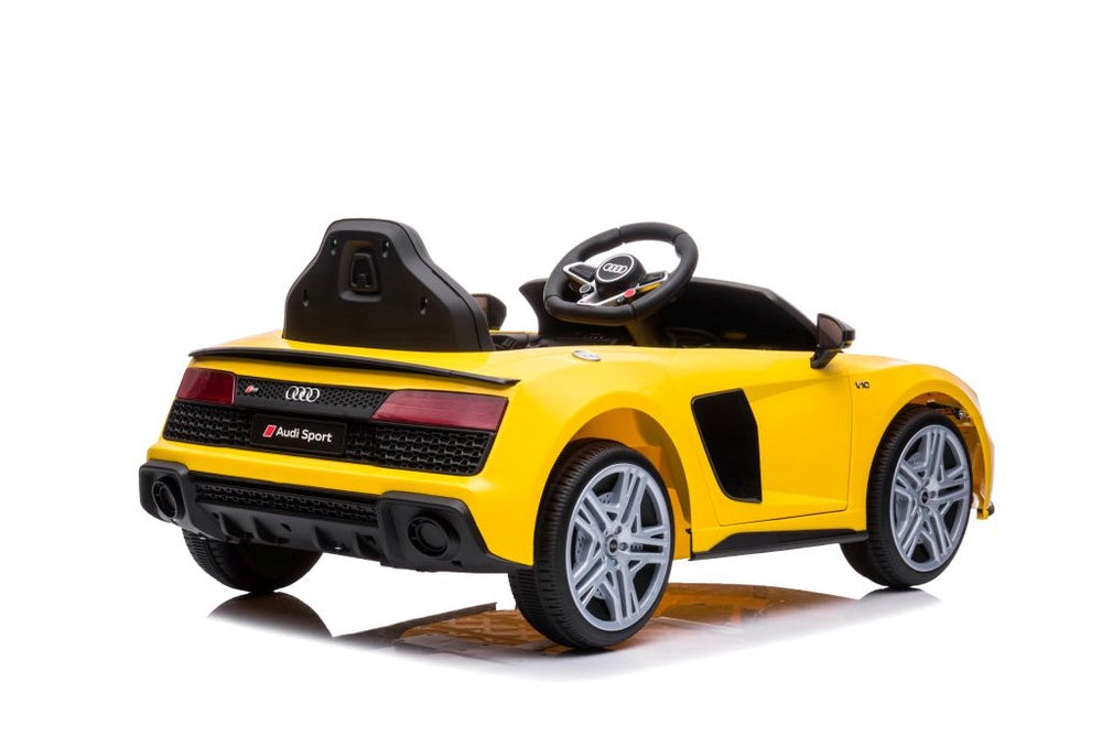 Elbil barn Audi R8 ride-on 12V gul med fjärrkontroll 2.4G