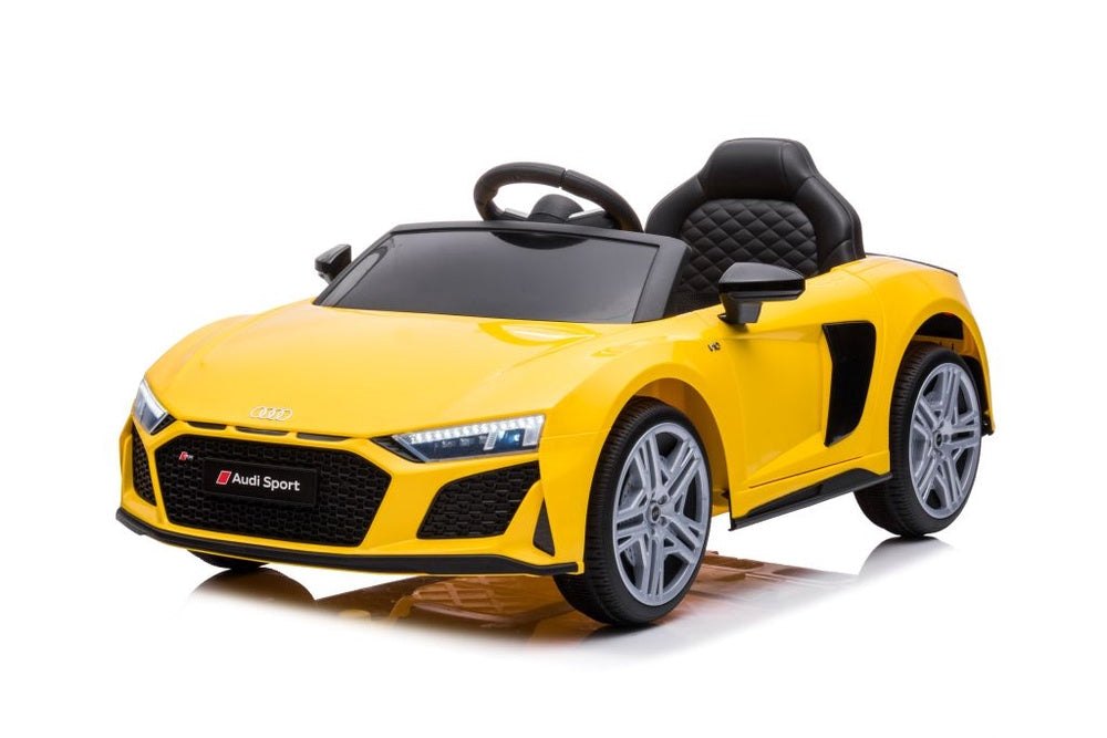 Elbil barn Audi R8 ride-on 12V gul med fjärrkontroll 2.4G