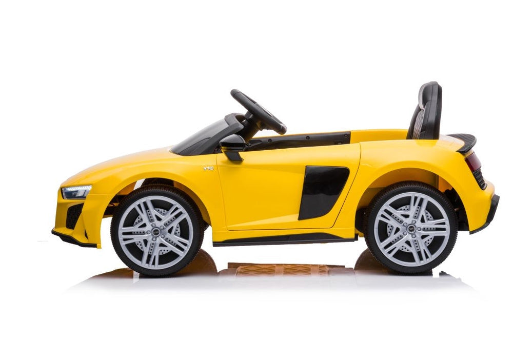 Elbil barn Audi R8 ride-on 12V gul med fjärrkontroll 2.4G
