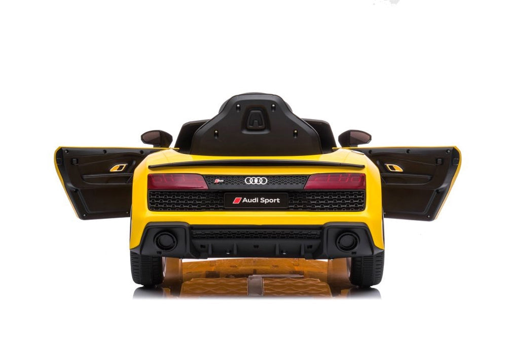Elbil barn Audi R8 ride-on 12V gul med fjärrkontroll 2.4G