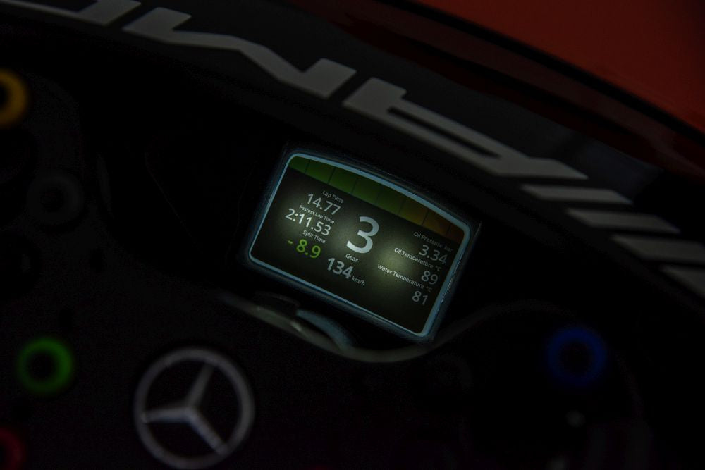 Elbil barn Mercedes AMG GT3 ride-on orange med fjärrkontroll 2.4G