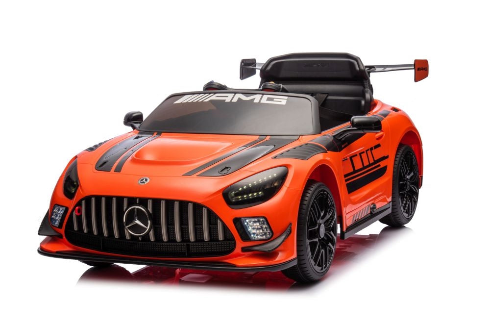Elbil barn Mercedes AMG GT3 ride-on orange med fjärrkontroll 2.4G