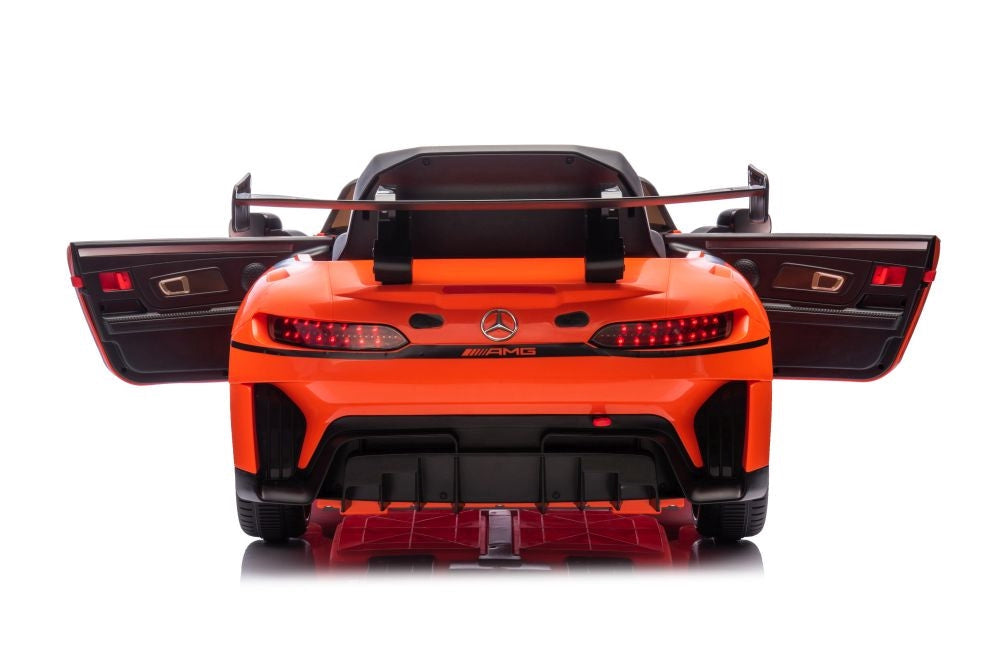 Elbil barn Mercedes AMG GT3 ride-on orange med fjärrkontroll 2.4G