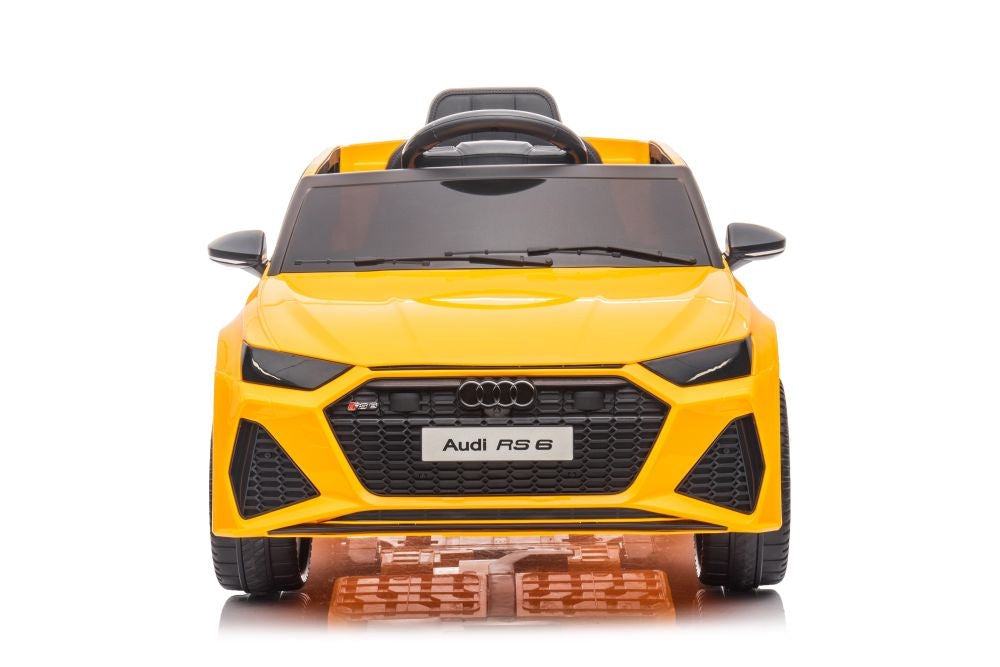 Elbil för barn Audi RS6 gul 12V fjärrkontroll 2x45W EVA-hjul