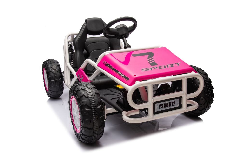 Elbil för barn buggy 24V rosa Battery Car Buggy A8812