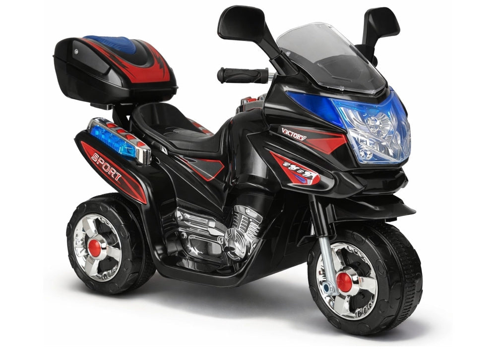 Eldriven barnmotorcykel 6V 4,5Ah 3-hjul LED 4 km/h svart 3+ år