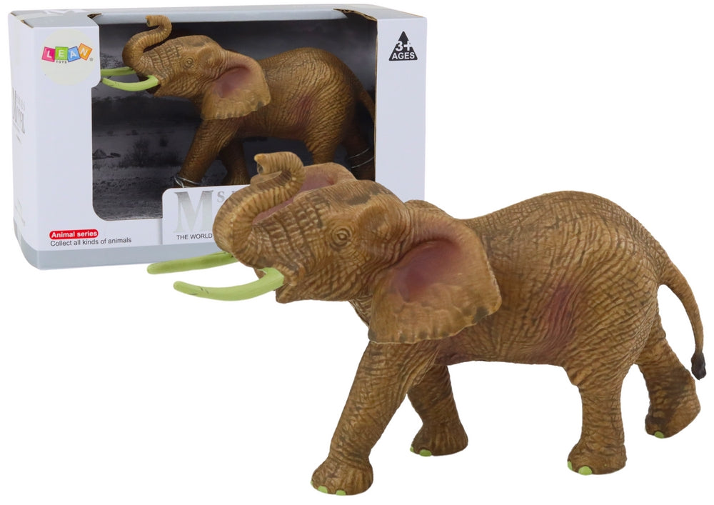 Elefantfigur afrikansk med upplyft trunk 18 cm CE/EN71 3+