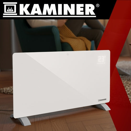 Elektrisk glasradiator 2500W WiFi Smart Life IP24 vit 85x41 cm