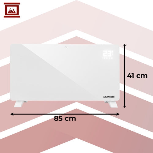 Elektrisk glasradiator 2500W WiFi Smart Life IP24 vit 85x41 cm