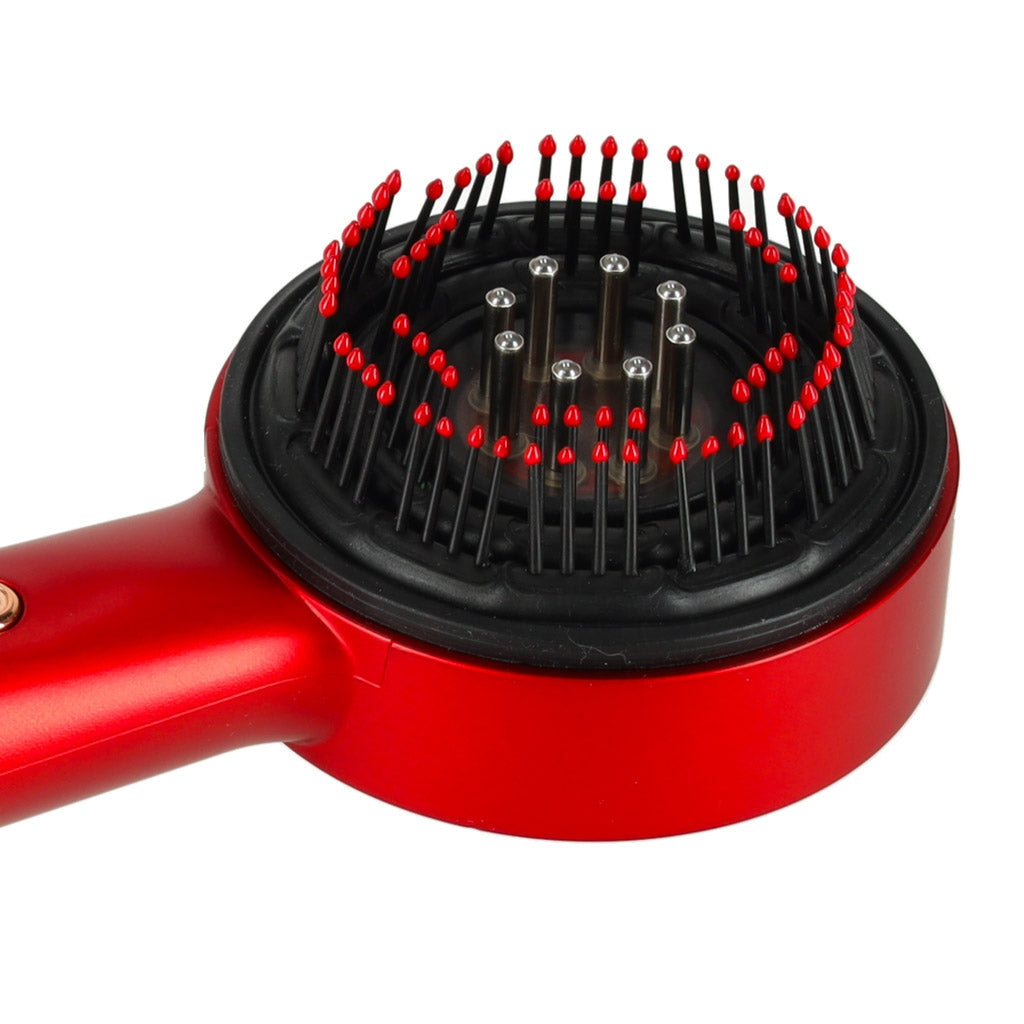 Elektrisk hårbottenmassager infraröd värme 3 lägen USB-C röd