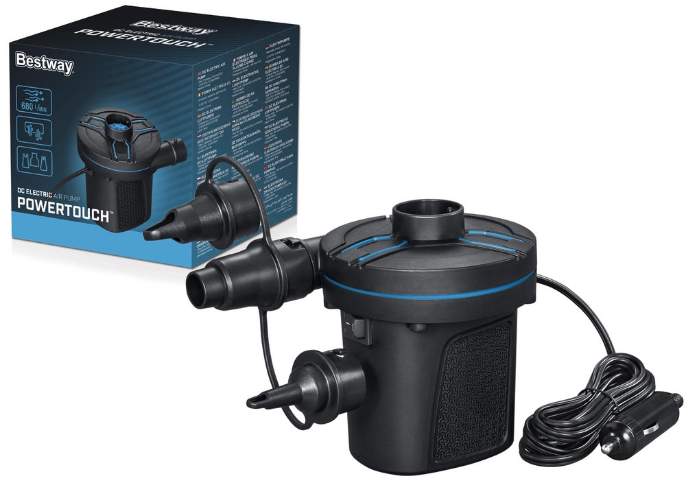 Elektrisk luftpump 12V 96W 680 l/min för madrass och strandboll