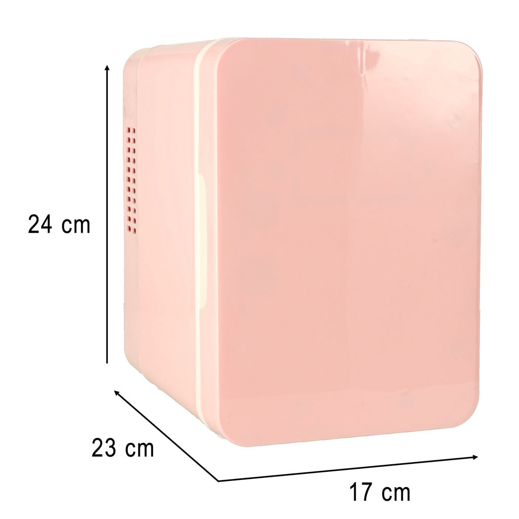 Elektrisk mini kylbox 4L kyl/värme 12V/230V portabel rosa