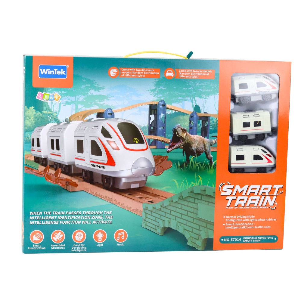Elektrisk tågbana dinosauriepark med ljud/ljus, tunnel och figurer