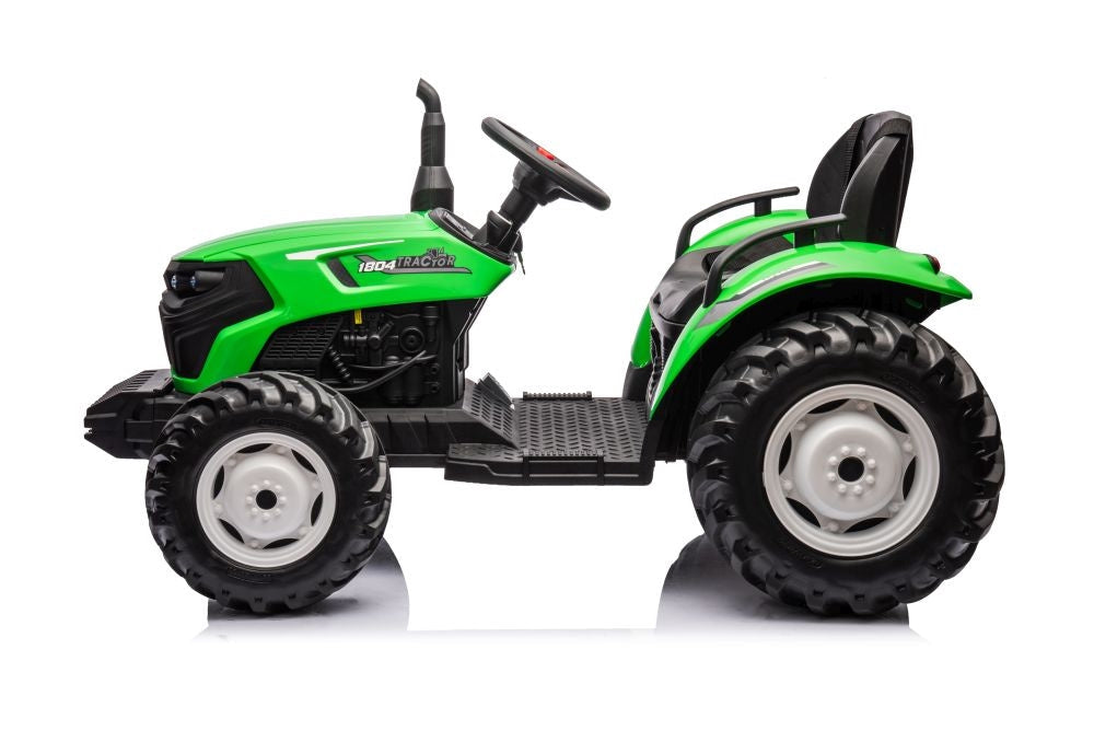 Elektrisk traktor 24V batteridriven grön för barn och vuxna