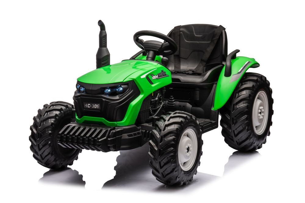 Elektrisk traktor 24V batteridriven grön för barn och vuxna