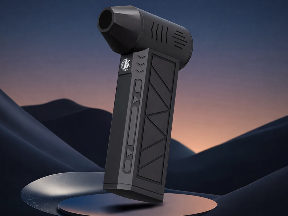 Elektrisk turboblåsare handhållen 5000 mAh LED USB-C med 2 munstycken