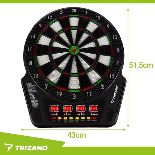 Elektronisk darttavla med LED/LCD, automatisk poängräkning, 6 pilar