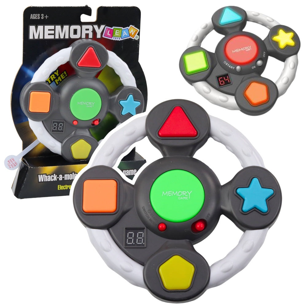 Elektroniskt minnesspel ratt med ljus och ljud, inkl. 2x AA-batterier