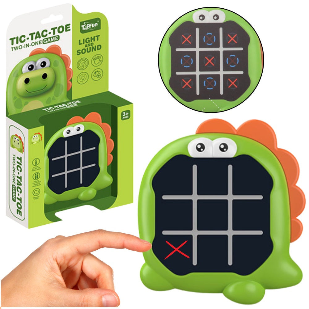 Elektroniskt spel 3-i-1 Dinosaur Tic Tac Toe/Pairs/Memory med ljus & ljud