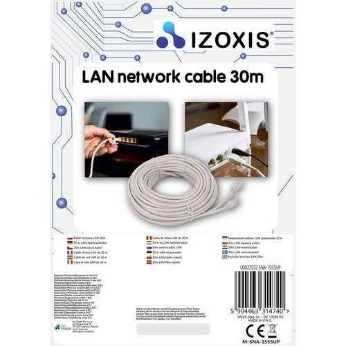 Ethernet LAN-nätverkskabel RJ45 30 m 10/100 Mb/s PVC