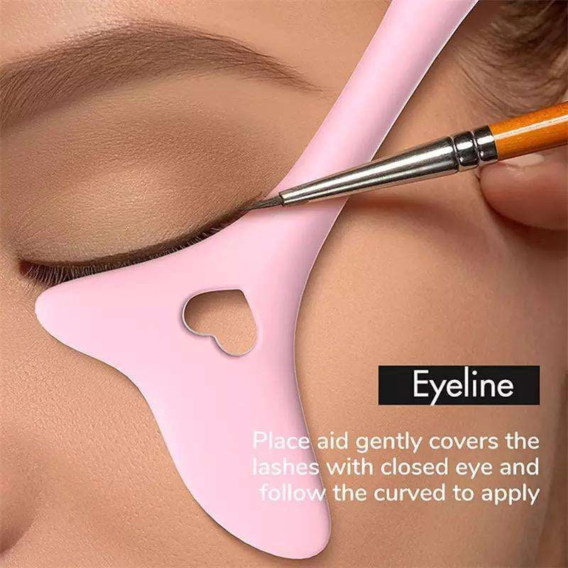 Eyeliner stencil mall i flexibelt material, återanvändbar, rosa