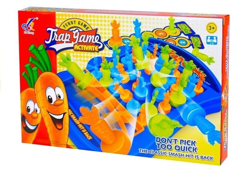Familjespel Fleeing Carrots arkadspel med morotsvägg, 2 spellägen