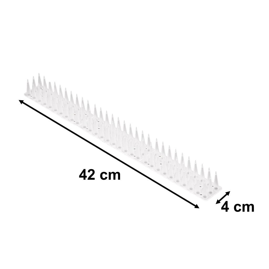 Fågelpiggar plast vit 8-pack 342 cm för balkong, fönsterbleck, räcke