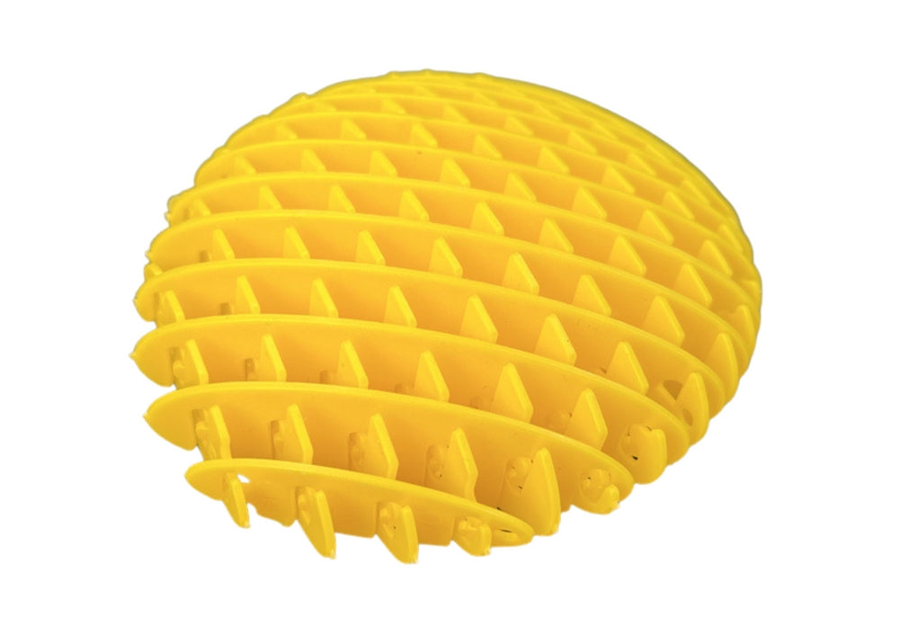Fidgetleksak sensorisk stressleksak gul flexibel plast 10x8 cm