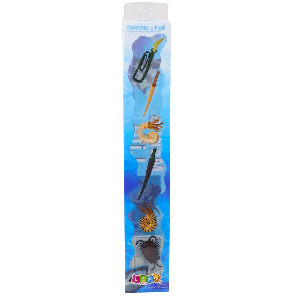 Figurset förhistoriska havsdjur 6-pack plastfigurer 6–9 cm