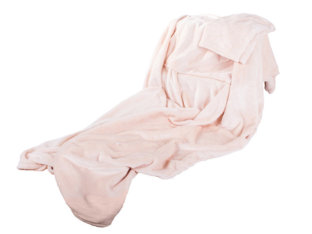 Filt med ärmar i fleece 200x140 cm beige universal storlek