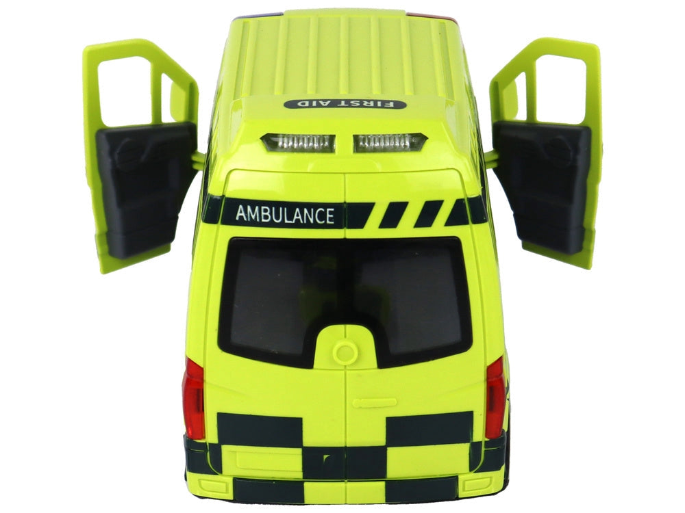 Fjärrstyrd ambulans leksaksbil med ljus och siren 22 cm gul