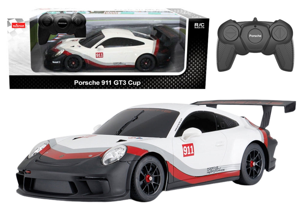 Fjärrstyrd bil 1:18 Porsche 911 GT3 RC vit/grå 38 cm