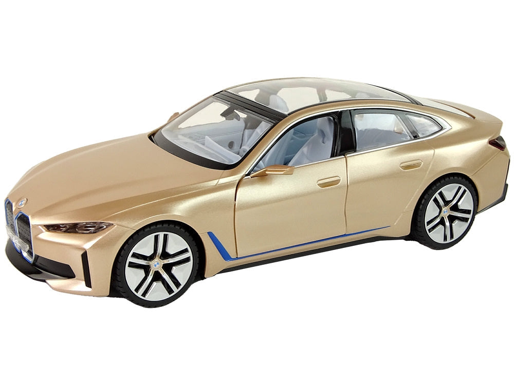 Fjärrstyrd bil BMW i4 1:14 guld med LED-ljus och öppningsbara dörrar