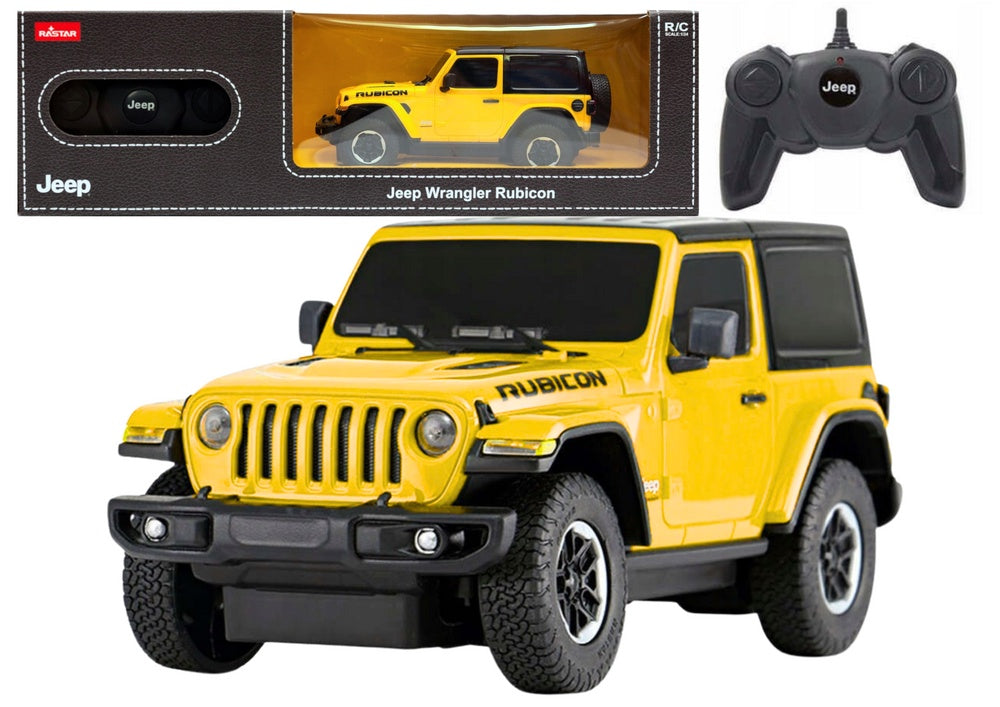 Fjärrstyrd bil Jeep Wrangler JL Rubicon 1:24 gul 25 cm