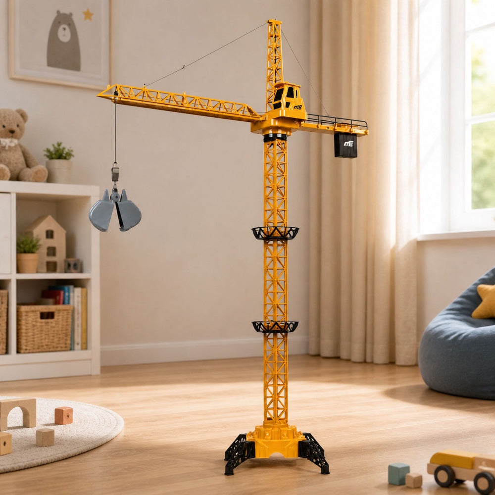 Fjärrstyrd byggkran 71 cm med trådbunden kontroll 4 kanaler 360°